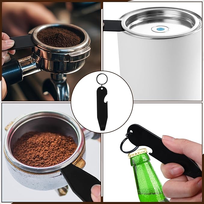 Acellegic 2 Pcs Portafilter Basket Removal Tool Stainless Steel Coffee Filter Basket Remover Bottle Opener Coffee Powder Cup Disassembly Tool for Espresso Cleaning Accessories
