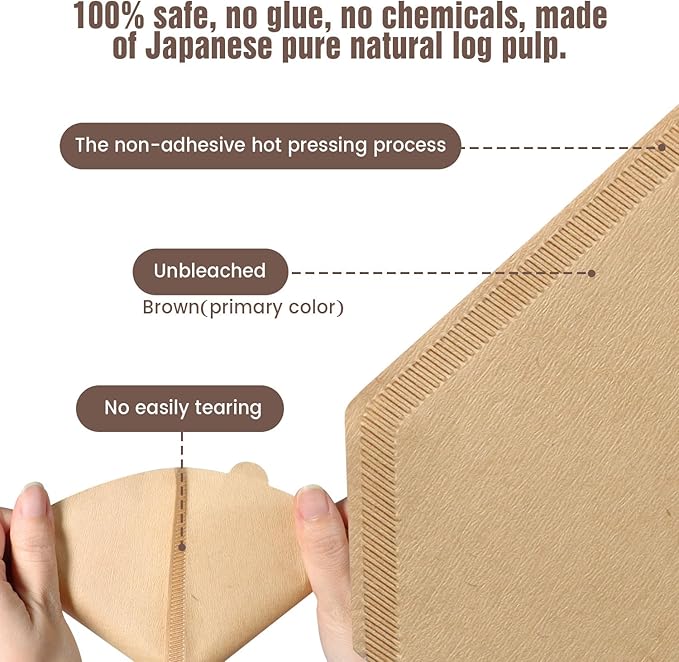 300 Count Cone Coffee Filters #4, Clinuse Unbleached Size 04 Coffee Filters 8-12 Cup, Disposable Natural Paper Filters, No.4 Cone Filters for Ninja, Cuisinart, Pour Over and Drip Coffee Maker