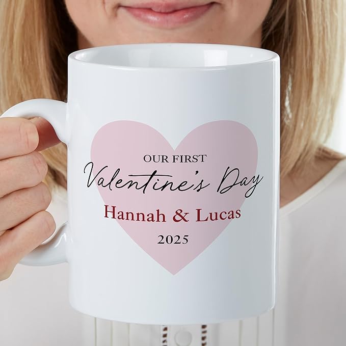 Personalization Universe Our First Valentine's Day Personalized 30 oz. Oversized Coffee Mug
