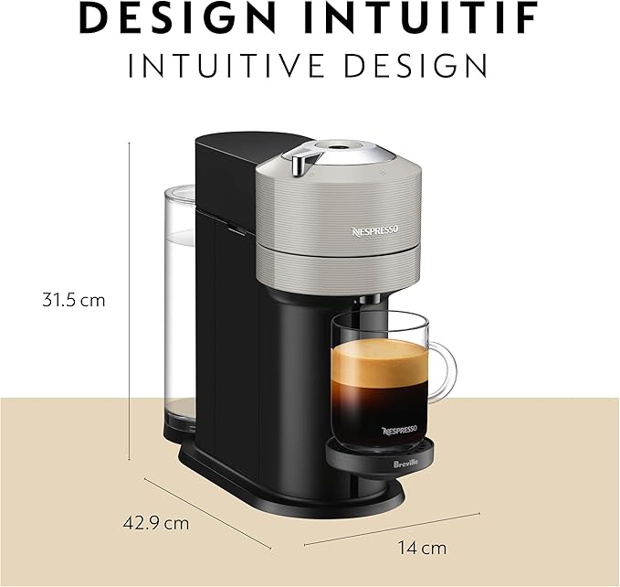 Nespresso Vertuo Next Coffee and Espresso Maker by Breville, Light Grey