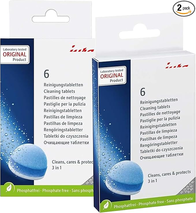 3-Phase Espresso Cleaning Tablets,Coffee Cleaning Tablets, Deep Clean, Extend the Lifespan of Your Coffee Machine, Provide Lasting Protection (12 Tablets)