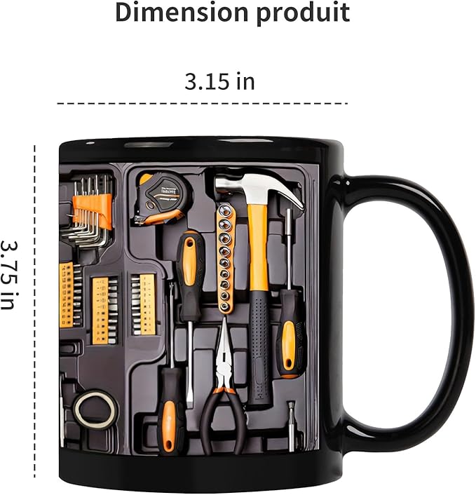2026 New Mechanic Tool Kit with Fun 3D Printed Pattern Mug, 11oz Ceramic mechanical toolbox coffee cup Set, Perfect for Birthdays, Valentine's Day, and Father's Day