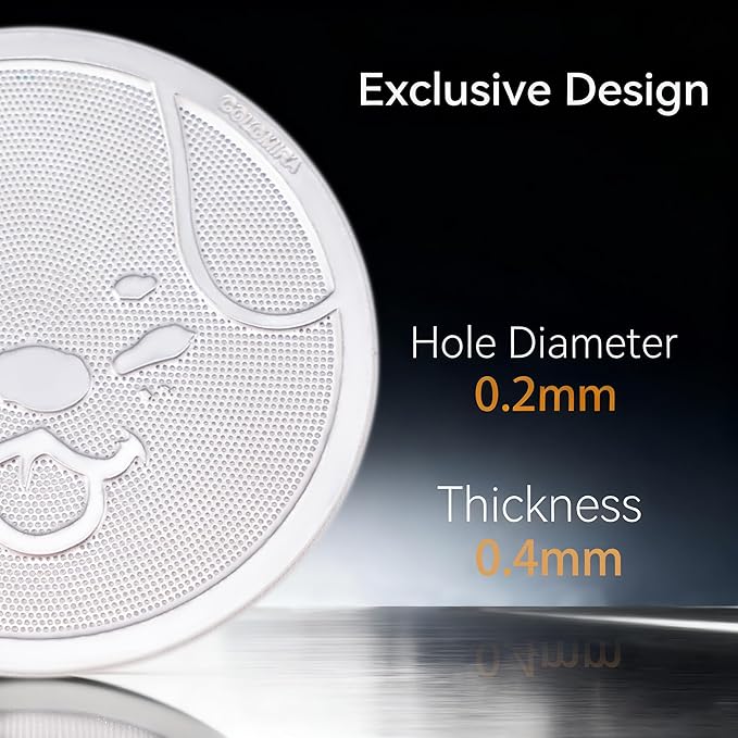 58mm Espresso Puck Screen, 0.4mm Ultra Thin Espresso Puck, Metal Reusable Coffee Filter for 58mm Espresso Portafilter Basket - 316 Stainless Steel(Doggie)