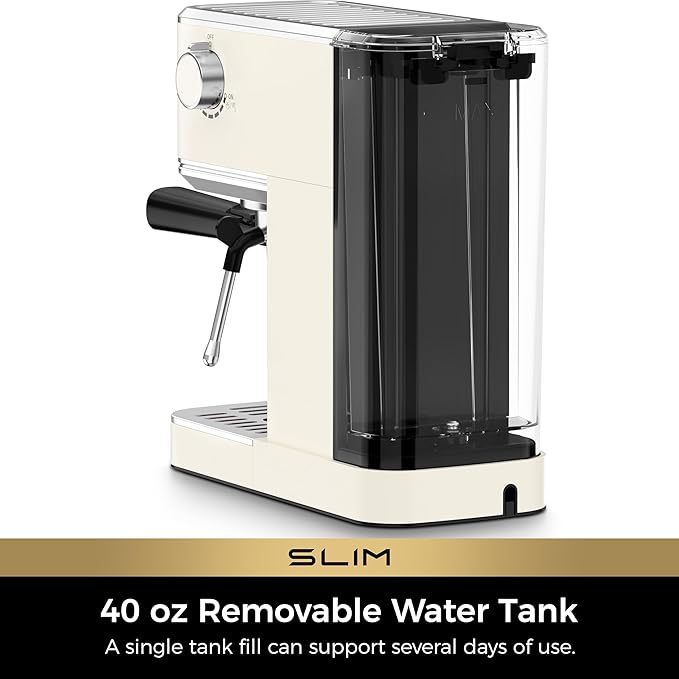 CHULUX Slim 2026 Upgrade Espresso Machine with Milk Frother Steam Wand, 20 Bar Professional Italian Pump Espresso Coffee Machine for Home Cappuccino & Latte Maker, Stainless Steel, Creamy