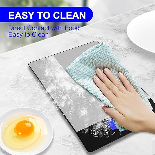 Ionsno Rechargeable Food Scale, 22lb Digital Kitchen Scale for Food in Gram and Ounce, 0.1oz/1g Precise, 304 Stainless Steel, Perfect for Meal Prep, Cooking, and Baking, Batteries and Charging Cable