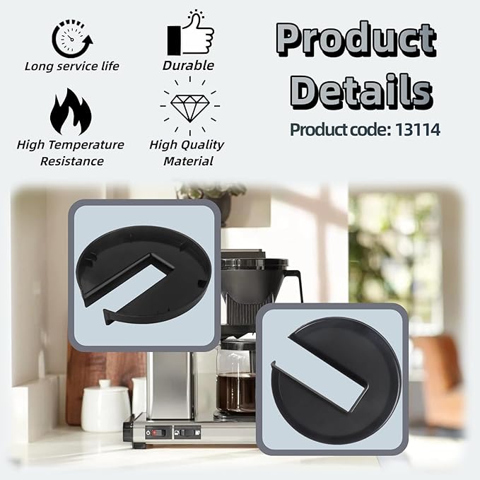 13114 Coffee Brew Basket Lid for Technivorm Moccamaster Coffee Makers - Compatible with Models K, KB, KBG, KBS, KBT, KBTS, KBGT, CDG, CDT, CDGT (13114, 1.0L & 1.25L), Coffee Machine Replacement Part