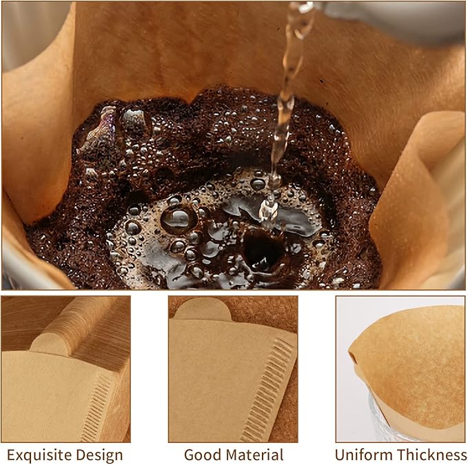Coffee Filters #2, 240 Count Coffee Filters Natural Unbleached Disposable Coffee Filters 2 Filter Cone Paper for Coffee Makers