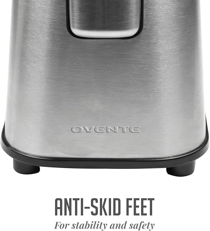 OVENTE Electric Coffee Grinder, 200W Powerful Coffee Bean & Spice Grinder with 2.1 Oz Removable Grinding Bowl, Stainless Steel Blade, Push Power Button, Transparent Lid & Anti-Skid Feet, Silver CG620S