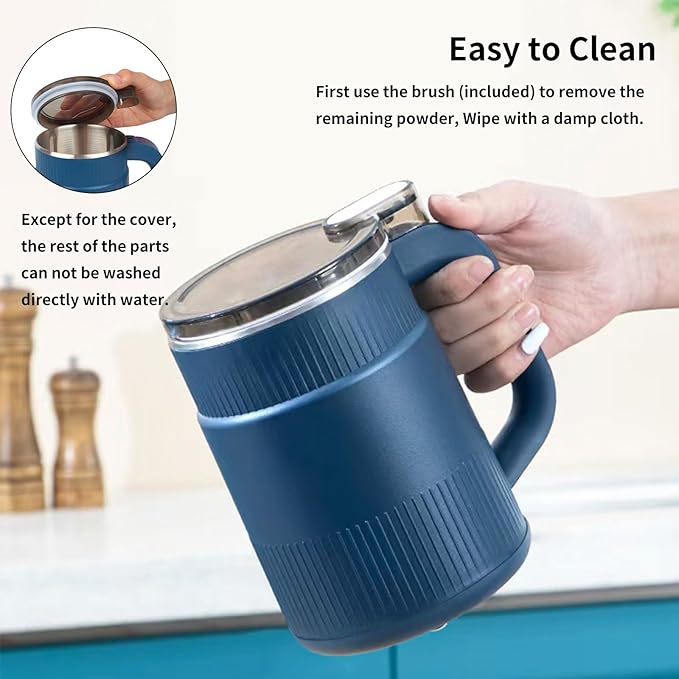 Electric Coffee Grinders，150-300w Blue Spice Grinder, One-Button Operation to Grinder Coffee Beans, Spices, Dry Herbs, Nuts, etc.1 Plastic Brush and 1 Plastic Spoon Included