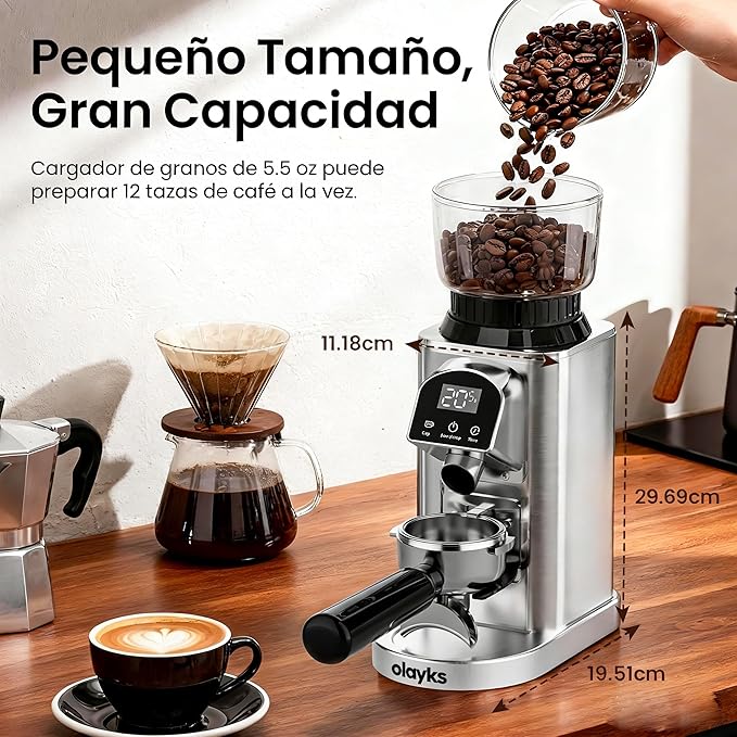 Conical Burr Coffee Grinder Electric Coffee Bean Grinder with 48 Precise Settings, Anti-Static Coffee Grinders for Home Use, Adjustable Conical Burr Mill for Espersso/Drip/French Press