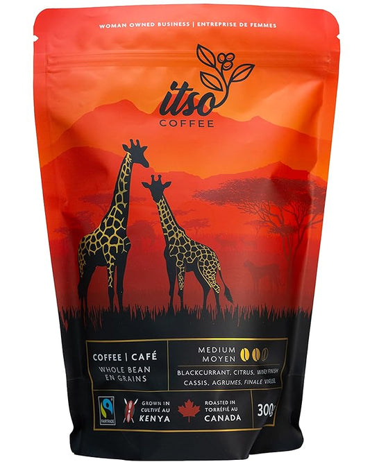 Medium Roast Whole Bean Coffee – Smooth & Balanced Arabica for Espresso, Cold Brew & Pour Over – Fresh Roasted Specialty Kenyan AA Beans – 300g Bag