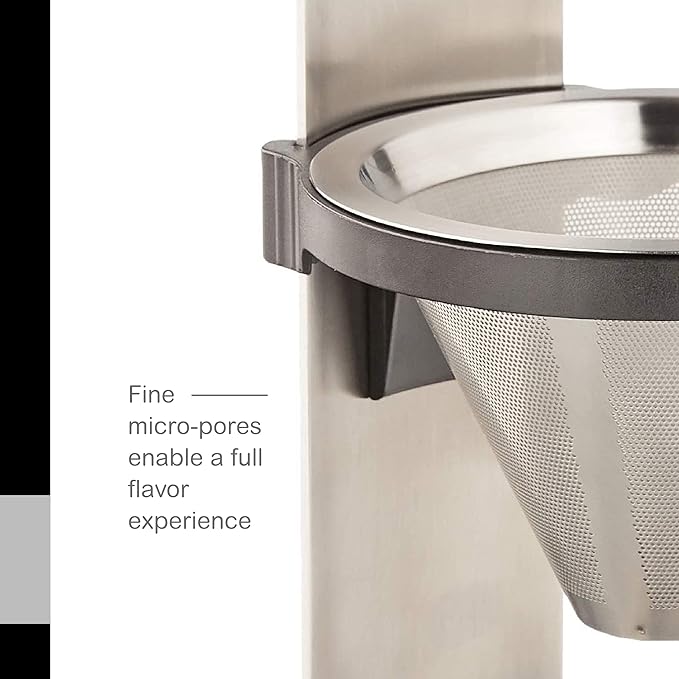 AdHoc Mr. Brew Pour-Over Coffee Maker - Double-Walled Stainless Steel Filter for Full Coffee Flavor - Coffee Accessory for Pour-Over Coffee - Magnetic Holder for Paper Coffee Filters