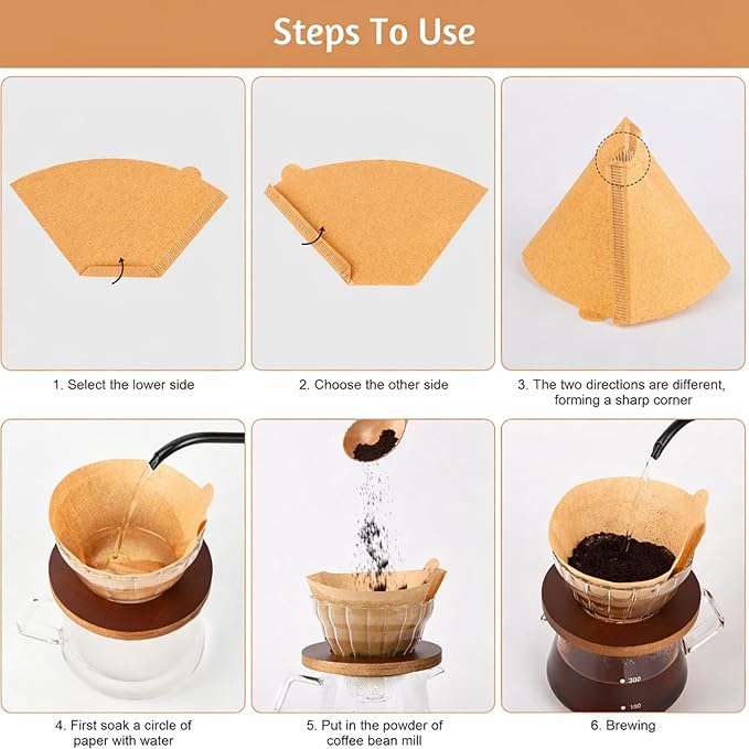 Hogurity 400 Count Coffee Filters #4, Disposable Coffee Filters 8-12 Cup,No Blowout,Unbleached Natural Coffee Filters 4 Cone Paper for Pour Over Coffer Makers/Coffee Dripper Cones