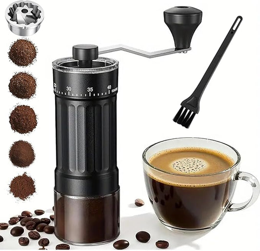 Manual Coffee Grinder With Ceramics Burr For Espresso,French Press,Drip, 40 Adjustable Settings,Portable Hand Coffee Bean Mill For Home Use and Camping Travel,Coffee Bean Grinders With Hand Crank