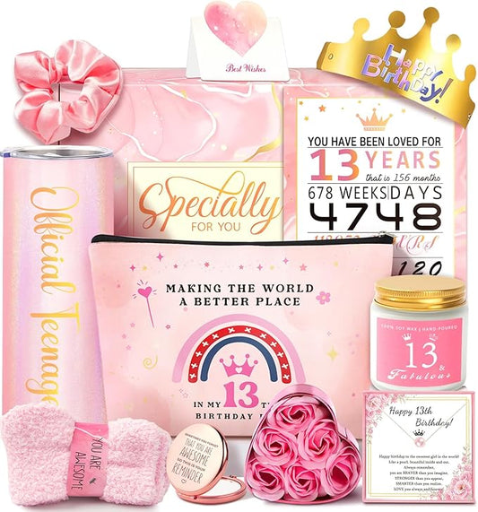 13 Year Old Girl Gifts, 13th Birthday Gifts for Girls Birthday Gifts for 13 Year Old Girl, Gift Ideas for Teen, Daughter, Niece, Granddaughter, Official Teenager 13th Birthday Decorations for Her