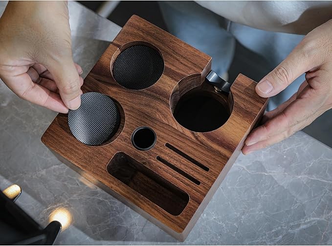 54mm Espresso Accessories Kit – Breville Espresso Machine Accessories Set with Walnut Tamper, Distribution Tool, Tamping Station, Naked Portafilter & Puck Screen – Fits Barista Express, Pro, To