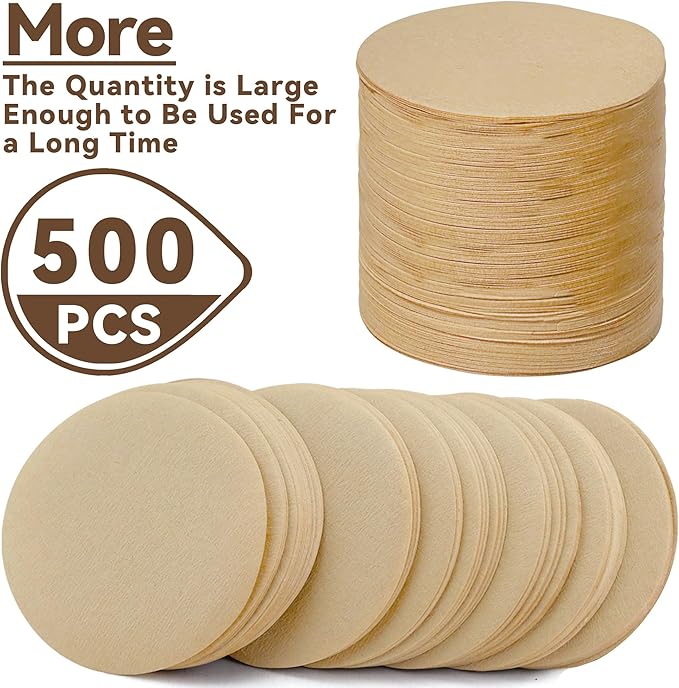 Coffee Filters Compatible with OXO Rapid Brewer, 500 Pcs Disposable Round Filter Paper for OXO Cold Brew Coffee Maker