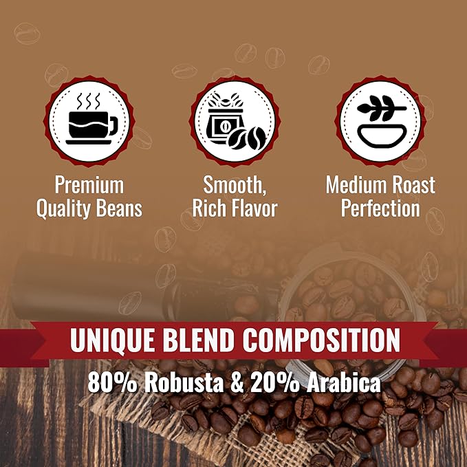 Birdee Vietnamese Coffee Beans - 2.2 LB, Whole Bean, Medium Roast, Robusta Arabica Blend, Strong Bold Flavor, Low Acidity, Fresh Resealable Bag, Ideal for Phin, Espresso, French Press, Cold Brew