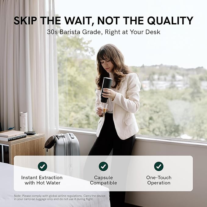 OutIn Nano Portable Electric Espresso Machine with Fino Portable Electric Coffee Grinder, Brown & White