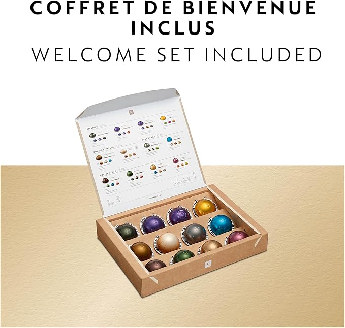 Nespresso Festive Vertuo Pop+ Coffee and Espresso Maker by Breville, Matte Black Gold