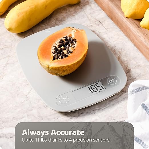 Greater Goods Food Scale - Digital Kitchen Scale, 1g Precision, Easy-Tare & Quick Conversion, Slim Compact Design, Durable & Portable | Ideal for Cooking, Baking & Meal Prep