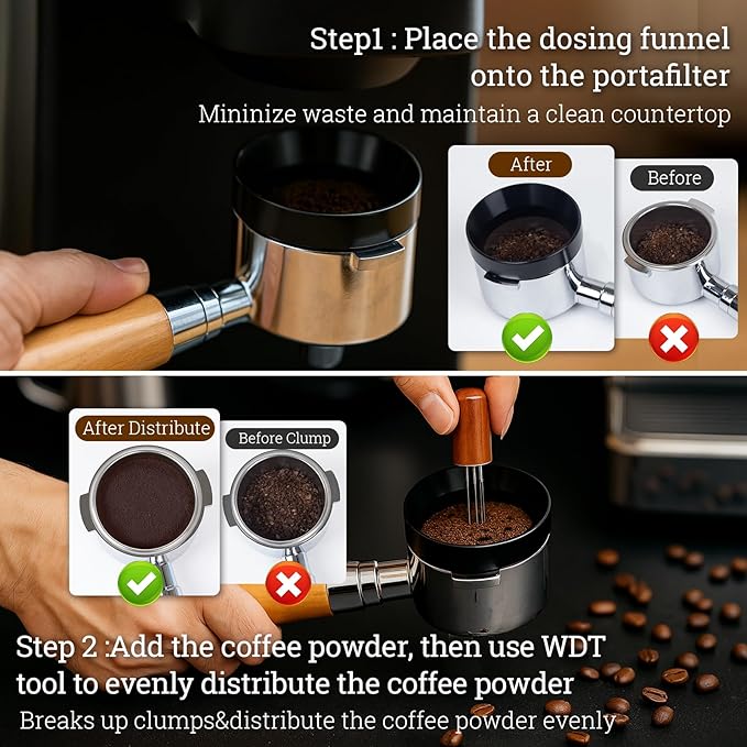 28PCS Espresso Accessories Kit,58mm Espresso Tamper Tools,Includes Wood Station,Distributor,Stirrer,Dosing Funnel,Brush,Puck Screen,Frothing Pitcher,Latte Pen,Powder Ring,Towel,Decorative Stencils