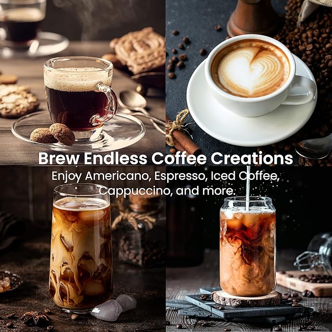 Kismile Espresso Machines,Professional Espresso Maker with Milk Frother Steam Wand for Latte & Cappuccino, Coffee Machine with Removable Water Tank for Home/Office