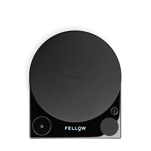 Fellow Tally Pro Studio Digital Coffee Scale - Precision Scale with Glass Top - Digital Kitchen Scale for Coffee & Small Goods up to 5 lbs - Measures in g, oz, lbs, & mm - Matte Black