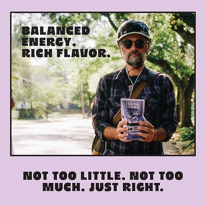 Control Freak Coffee Balanced – 50% Caffeine Whole Bean Coffee (32 Oz) | Half Caff Coffee Blend for Smooth Focus, Full Flavor for Half the Buzz | Sugarcane Decaf, Freshly Roasted Coffee Beans