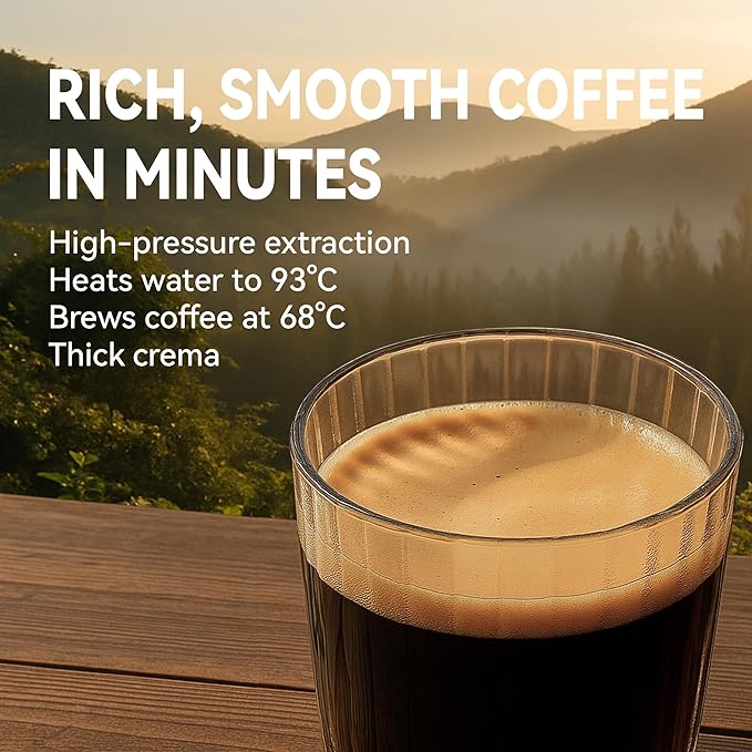 Portable Electric Espresso Machine, Travel Coffee Maker for Camping, Car Coffee Maker Self-Heating with USB-C, With Ground Coffee & NS Capsule for RV, Hiking, Office (White)