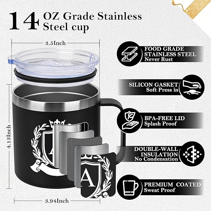 14 Oz Insulated Coffee Mug with Lid Travel Large Cup White Elephant Adults 30 Christmas Gag Fun Weird Unisex Holiday Best Cool Nice Novelty Useful Unique Men Prank Dirty Secret Santa Exchange Gifts