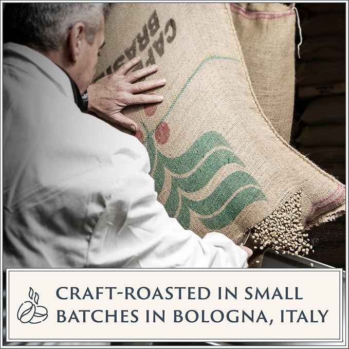 Filicori Zecchini Italian Espresso Beans – Whole Bean Coffee, Bold Dark Roast Arabica & Robusta Blend – Slow Roasted – Forte 2.2lb Bag