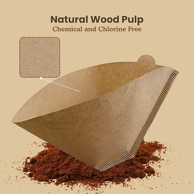 Phare Choice #4 Coffee Filters, 100 Count, Fits Ninja and Cuisinart 8-12 Cup Coffee Makers, Natural Unbleached Paper, No Blowout Design, Compatible with Pour Over Cones