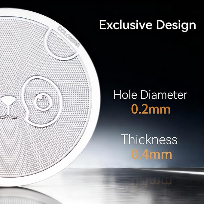 58mm Espresso Puck Screen, 0.4mm Ultra Thin Espresso Puck, Metal Reusable Coffee Filter for 58mm Espresso Portafilter Basket - 316 Stainless Steel(Panda)