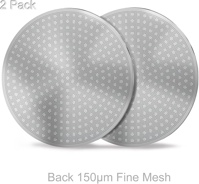 53.3mm Espresso Puck Screen 2 Pack - 3rd Gen Dual-Layer Lower Shower Screen, Reusable Metal Coffee Filter for Breville 54mm Portafilter Basket, 316 Stainless Steel Barista Tool