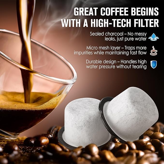 Qualirey 6 Pack Coffee Water Filter Replacement, Compatible with Cafe and GE Profile Grind & Brew Machine, Charcoal Coffee Filter Cartridges, Replacement for C7CGFLTR, Replace Every 3 Months