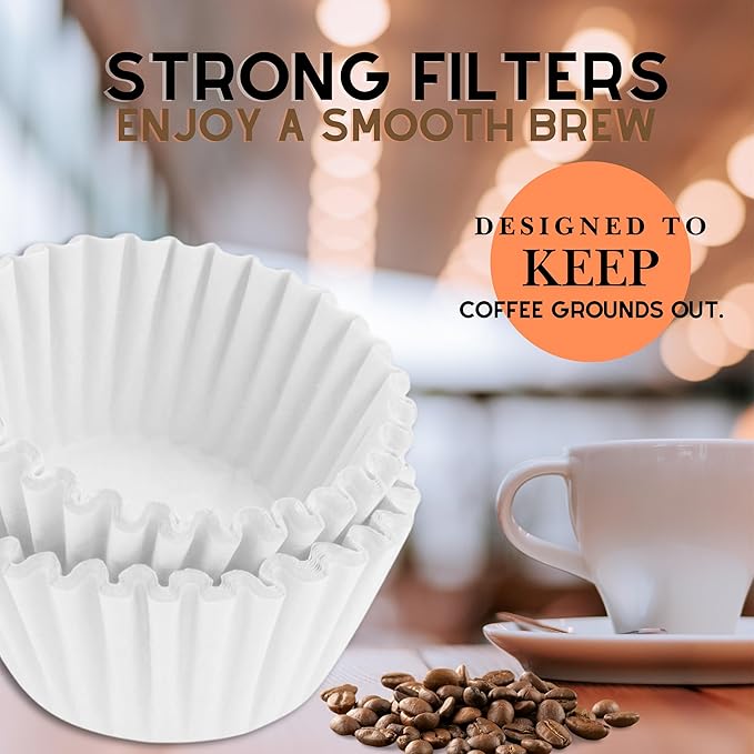 Large Coffee Filters, 12 Cup Premium Disposable Coffee Filters, 9 3/4” x 4 1/4” Inch Size, Tall-Sided Design, Compatible with Bunn Commercial & Large Brewers, No Ground Overflow, 500 Count Pack.
