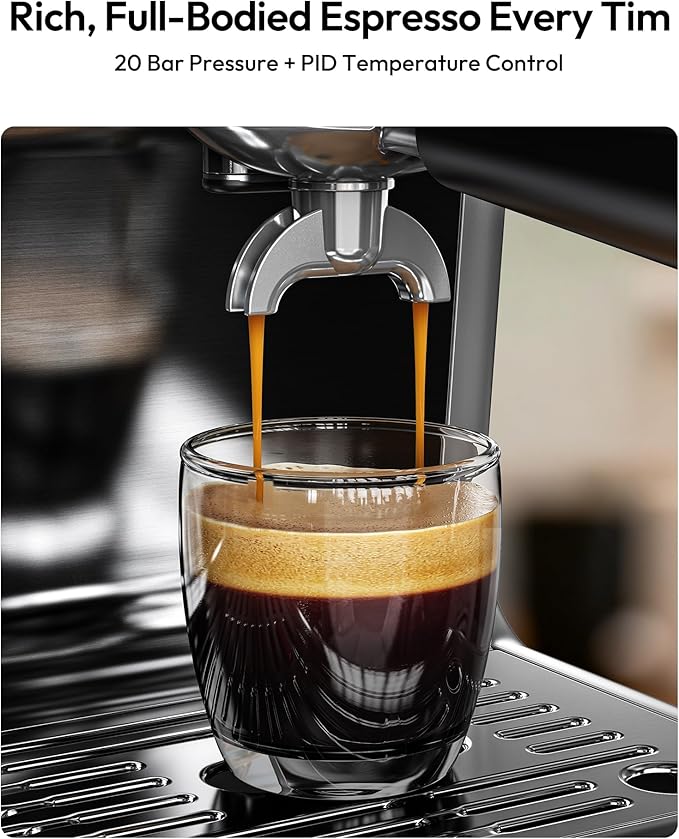 EUHOMY Espresso Machine with Grinder, 20 Bar Coffee Maker with Milk Frother Steam Wand, Professional Expresso Coffee Machines with Removable Water Tank, Latte & Cappuccino Machine for Home Barista