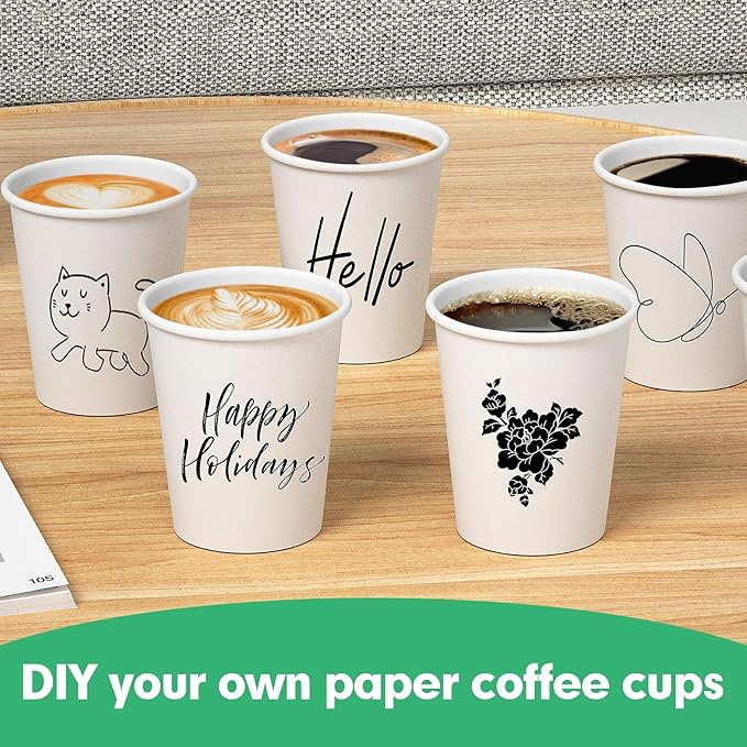 12 oz Paper Cups, 300 Pack 12oz Disposable Paper Coffee Cups, Coffee Cups 12 oz for Cold and Hot Drinks, White Paper Drinking Cups for Parties, Picnic, Cafes, Bistros and Events