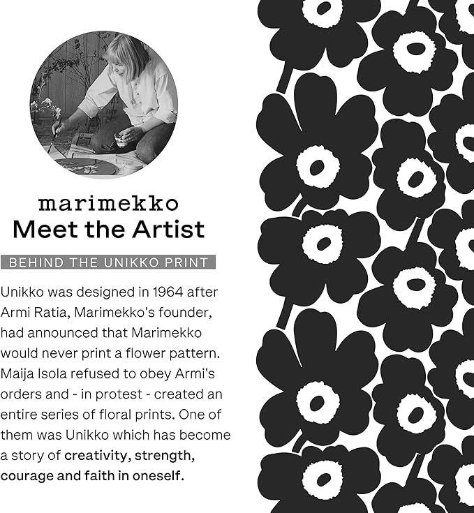 MARIMEKKO Oiva Unikko Large Mug — Refine Your Kitchen Décor with Our Iconic White Stoneware — Stylish Porcelain Coffee Mugs to Elevate Your Drinking Experience (14oz)
