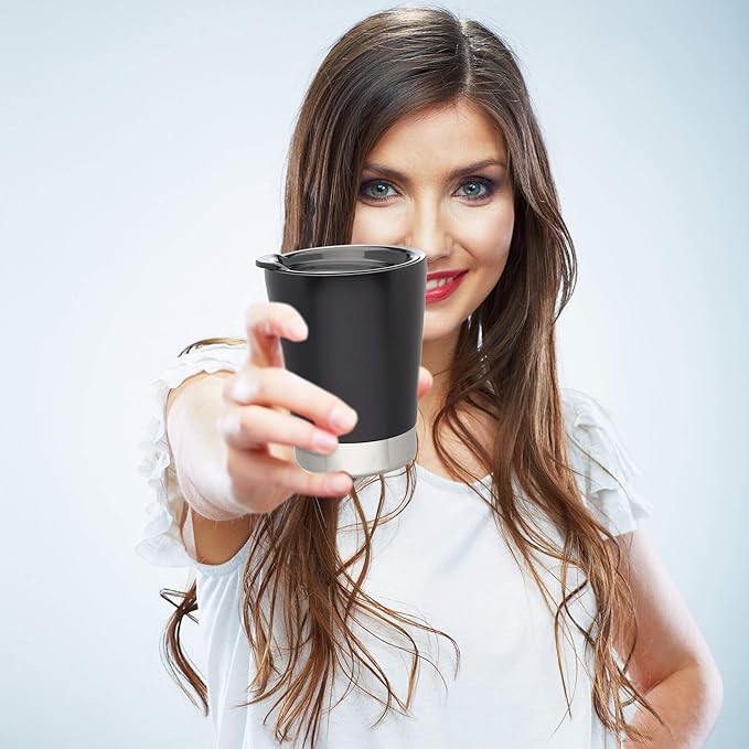 Personalized 12 oz. Itsy Vacuum Insulated Travel Mugs - 12 Pack - Custom Text, Logo - Black