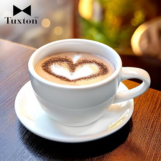 Tuxton China ALF-0752 Cup, 8 oz., 3-3/4" Diameter x 2-1/2"H, Microwave and Dishwasher Safe, Oven Proof, Fully Vitrified, TuxCare, Healthcare, Alaska/Colorado, Porcelain White, Pack of 36
