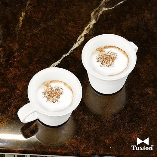 Tuxton China TRE-038 Canton Mug, 9 oz., 3-3/8" Diameter x 3-3/8"H, Microwave and Dishwasher Safe, Oven Proof, Fully Vitrified, Ceramic, DuraTux, Reno/Nevada, American White/Eggshell, Pack of 36