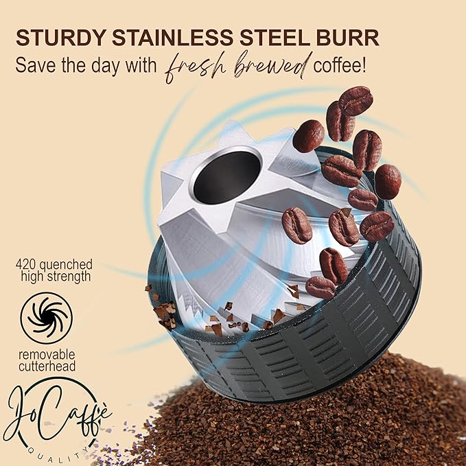 Manual Coffee Grinder for Home Use, Stainless Steel Conical Burr, Espresso Bean Coffee-Grinder, Best Small Portable Mill, Adjustable Grind Settings, Mini Hand Crank, Moledor de Cafe de Grano
