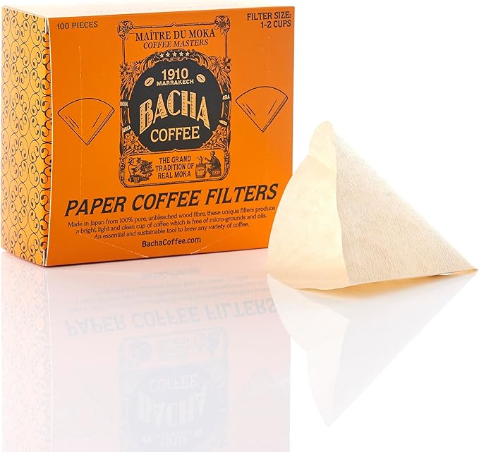 Bacha Coffee | Paper Coffee Filters, Small, 100 pcs, 1-2 Cups