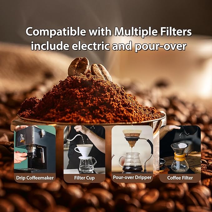 PakTalk 200 Count Cone Coffee Filters #4, Natural Brown Paper Cone Shaped Coffee Filters for Pour Over and Drip Coffee Maker (100 Count, Pack of 2)