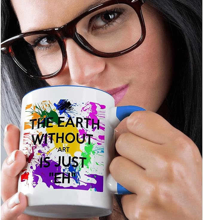 Custom Large Two-Tone Blue Coffee Mug 15oz - Personalized Design Both Sides - Extra Big White & Blue Ceramic Mug - Jumbo Ocean Gift