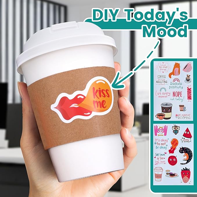12 oz Disposable Coffee Cups with Lids, Sleeves and Stirrers 100 Pack, Hot Cups with Lids, Leak-Proof To Go Cups for Hot Chocolate, Cocoa, Office, Coffee Bar Accessories