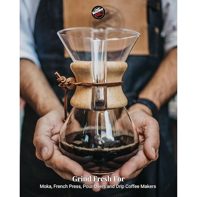 Caffe Vergnano 1882 Espresso Whole Bean Arabica Roast Coffee, 2.2 lb bag - Italian Medium Roast Coffee Beans with notes of Chocolate, Nuts & Caramel, Intensity 7/10-1000g Bag