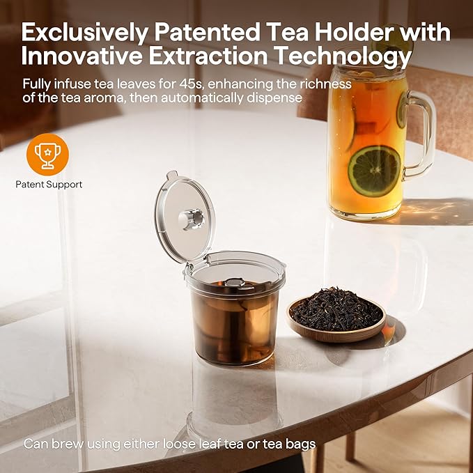Tastyle Single Serve Coffee Maker for K Cup, Ground and Tea, Hot and Iced Coffee Machines with Bold Setting, 6 to 16 Oz Brew Sizes, Compact for Small Spaces, White (2.0 Version)